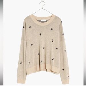 Madewell Bow Jacquard Pullover Sweater